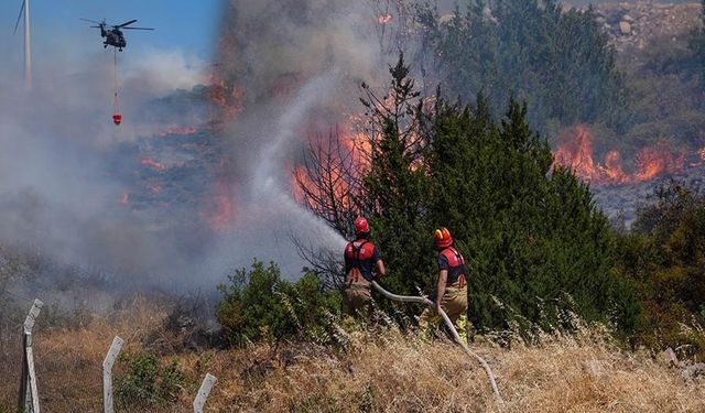 İzmir’de yangın büyüyor köyler tahliye edildi