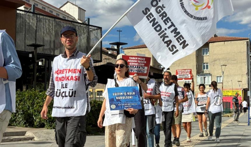 Özel sektör öğretmenlerinden Ankara yürüyüşü