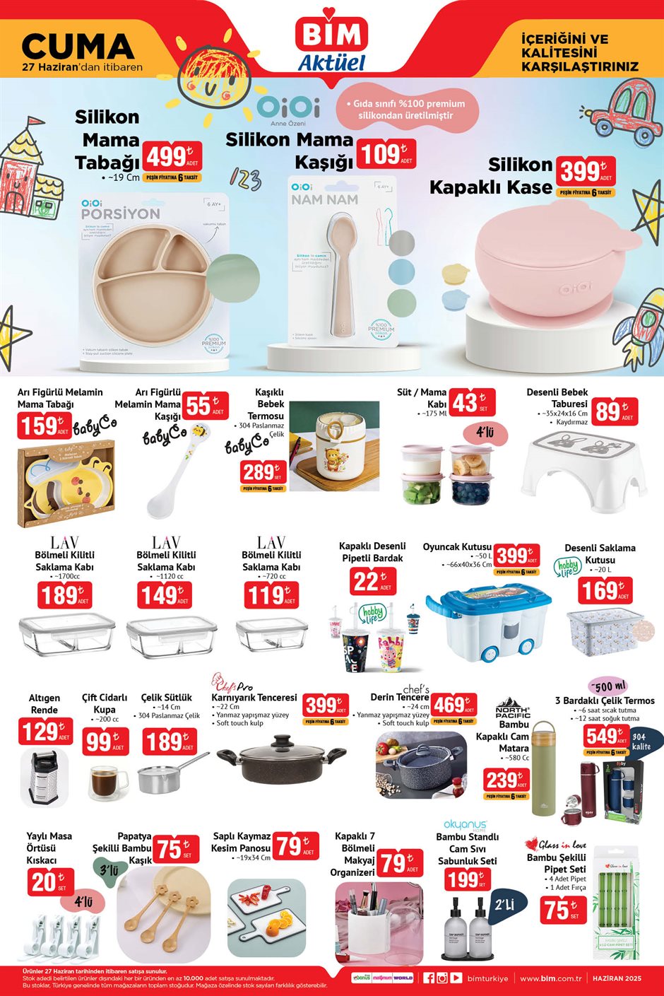 BİM aktüel 27 Haziran kataloğu
