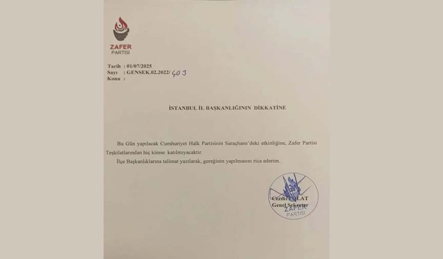 Zafer Partisi Chp Mitingi Kararı